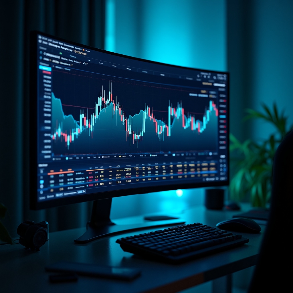 Real-time cryptocurrency market data dashboard display